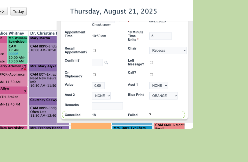Patient Cancellation Records